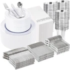 Elegant Disposable Plates Bulk Pack Events Non Toxic Plastic Dinnerware New. Price: $58.18.