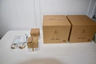 Lot Of (2) Innovations 916-1P-BB-G41-L One Light Mini Pendant, Brushed Brass Open. Price: $250.00.