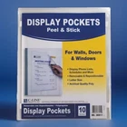 10CT Display Pockets Self Adhesive 8.5" X 11" Walls, Doors Windows C-line New. Price: $7.89.