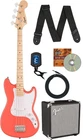 Fender Squier Sonic Bronco Bass - Tahitian Coral W/ Rumble 15 Amplifier New. Price: $369.99.