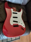 2004 Fender Squier Affinity Electric Guitar Candy Apple Red Body Used. Price: $100.00.