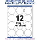 Avery High-visibility Laser 2.5" Round Labels (5294) Pick Your Own # Of New. Price: $16.85.