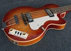 Hofner Club Bass HI-500/2-SB New Model With Zero Fret Tailpiece, Tea Cups Open. Price: $429.99.