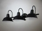 Globe Electric Barnyard 24 In. 3-LIGHT Matte Black Vanity White Interior Open. Price: $43.95.