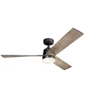 Kichler Spyn 52" Ceiling Fan With Led Lights Anvil Iron, 3-BLADE Contemporary Open. Price: $274.99.