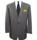 Hickey Freeman Mens Wool Gray Checks Blazer Jacket Sport Coat 40/42 Usa Euc Pre-owned. Price: $61.97.