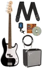Fender Squier Sonic Precision Bass Guitar - Black W/ Rumble 15 Amplifier New. Price: $398.99.