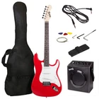 Rockjam Electric Guitar Kit With 10-WATT Amp, Gig Bag, Picks, Spare Strings Open. Price: $144.70.