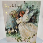 One Lang Linen Gold Foil Christmas Card Angel Of Susan Winget + Stamp New. Price: $6.15.