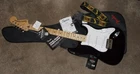 Squier Affinity Stratocaster Black/maple W/new Fender Gig Bag & Strap Near-mint Used. Price: $295.00.