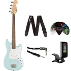 Fender Squier Sonic Bronco Bass Guitar, Daphne Blue W/ Picks/strap/tuner & Cable New. Price: $279.99.