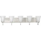 Classic Collection Five-light Brushed Nickel Etched Glass Traditional Bath Vanit Open. Price: $21.99.