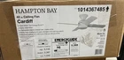 Hampton Bay Cardiff 42IN. Matte White Flush Mount Indoor Ceiling Fan+remote*open. Price: $54.99.