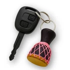 Mini African Djembe Drum Keychain, Handmade Wooden Holder With Cords New. Price: $7.99.