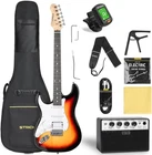Strich SST-S20L 39" Electric Guitar Left Hand Beginner Kit Sunburt New. Price: $149.99.