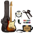 Sawtooth Sunburst Electric Guitar W/vintage White Pickguard Kit New. Price: $229.99.
