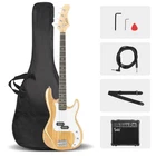Glarry 46IN Beginner Electric Bass Guitar Starter Kit W/case 20W Amp Wood New. Price: $95.99.