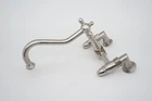 No Handles/hardware Kingston Brass Heritage Bridge Kitchen Faucet Brushed Nickel Open. Price: $152.99.