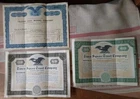 Old Great Depression Era Stock Certificates 1929-1930 Used. Price: $25.00.