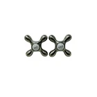 Kingston Brass Cross Handles Hot & Cold Set Brushed Nickel KBH1798AXC KBH1798AXH Open. Price: $59.99.