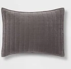 1 Threshold Channel Stitch Velvet Sham Standard Gray Nwop New. Price: $13.59.