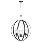 Kichler Winslow 24.5" 3LIGHT Orb Chandelier With Clear Seeded Glass Black Open. Price: $179.50.