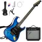 Mustar Blue 39" Electric Guitar 6 String For Beginner With 25W Amp+bag Pack Kits New. Price: $159.99.