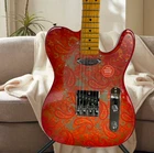 Orange Paisley Electric Guitar Basswood Body Pickups Maple Neck Fixed Bridge New. Price: $241.00.