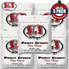 5-PACK Sit PN1046 Power Groove Pure Nickel Electric Guitar Strings 10-46 New. Price: $39.95.