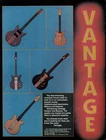 Vtg 80'S Vantage Guitar & Bass 1980 Magazine Print Ad Double Cutaway Pinup Page Used. Price: $7.99.