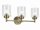 Kichler Winslow 21.5" 3-LIGHT Natural Brass Vanity Clear Seeded Glass 45886 Nbr Open. Price: $54.99.