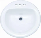 Proflo PF194R Rockaway 19" Circular Vitreous China Drop Bathroom Sink Open. Price: $59.99.