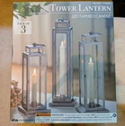 New Evergreen Led Tapered Candle All Steel Frame Tower Lantern Pack Of 3. Price: $30.00.