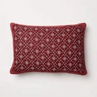 14"X20" Velvet With Snowflake Pillow Burgundy- Threshold Designed Studio M Open. Price: $20.99.