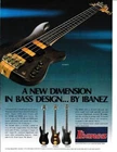 1984 Ibanez Bass Guitar MC888DS Print-ad/ MC888BK & RB888MB Used. Price: $9.95.