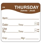 Daymark Of The Week 2" X Dissolvable Label, Thursday, (roll 250) New. Price: $6.99.