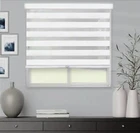 Chicology Cordless Dual Layer Zebra Roller Shade 54" X 72" - Basic Arctic Open. Price: $79.99.