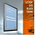 Durable Duraframe Sign Holder, 8.5X11 Letter Size, Black Frame, 2/PACK New. Price: $10.00.