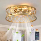 Genoci 20 In. Indoor Gold Caged Modern Bladeless Crystal Flush Mount Ceiling Fan Open. Price: $65.99.