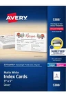 4 Pack! Avery 5388PRINTABLE 3"X5" Index Cards For Laser & Inkjet Printers New. Price: $24.99.