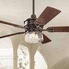 52" Kichler Lyndon Bronze Led Wet Rated Ceiling Fan With Wall Control New. Price: $664.99.