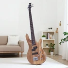 4-STRING Beginner Electric Bass Guitar Set Ib-style Pj Pickups Bag Natural New. Price: $109.59.