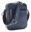 Mens Navy Leather Cross Body Flight Bag Multi Zip Pockets Small Messenger Pouch New. Price: $47.15.