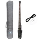Headless Traveler Bass Ultra-light Guitar W/padded Bag Satin Black New. Price: $199.99.