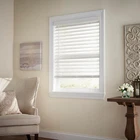 White Cordless Premium Faux Wood Blinds With 2.5 In. Slats - 30.5 48 Open. Price: $27.99.