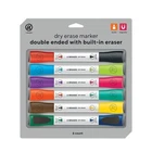 U Brands Dry Markers Dbl End W/cap Eraser 6/PK Asst Colors Low Odor School New. Price: $9.80.