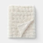 Ruched Faux Rabbit Fur Throw Blanket - Threshold New. Price: $39.00.