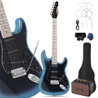 Electric Guitar 39 Full Size Style Sss Pickups 5W Amp Kit Blue Black Portable New. Price: $179.99.