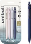 Uni-ball Zento Gel Ink Rollerball Pens, 4 Black Medium Point Smoo New. Price: $19.49.
