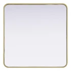 Elegant Decor Contour Metal Square Mirror 30X30" Brass New. Price: $248.75.